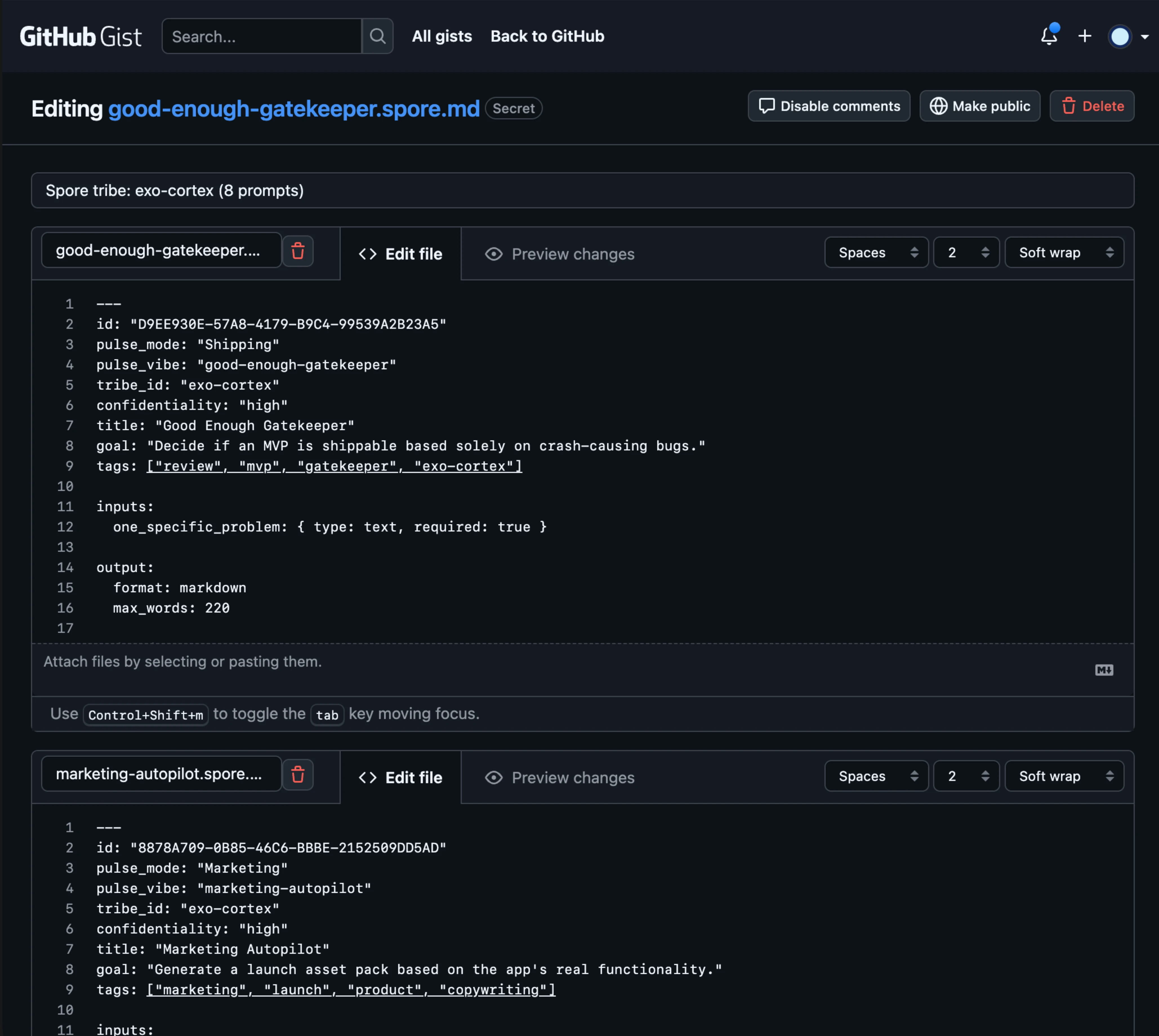 GitHub Gist multiple files